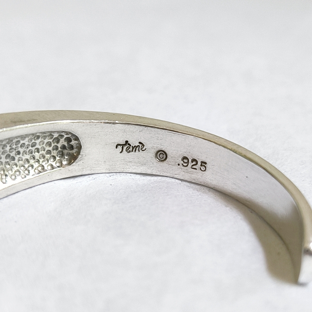 Teme sterling silver and turquoise inlay tapered bangle bracelet - Picture 11 of 11